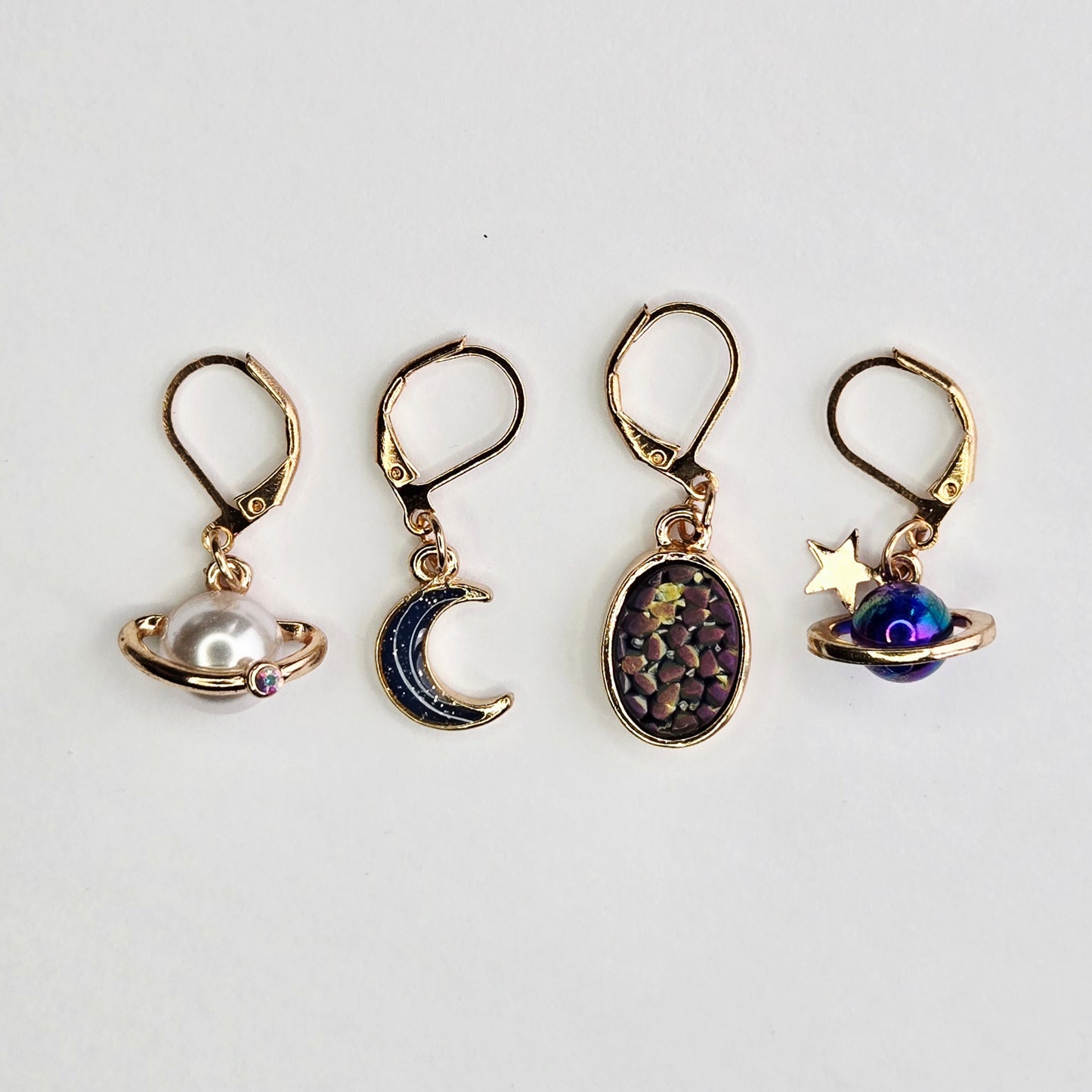 Stitch Markers - Galactic Bundle - Fob Charm - Planet Moon Galaxy Space