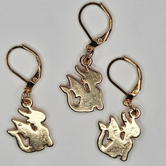 Single Stitch Marker - Golden Dragon - Fob Charm - Fantasy