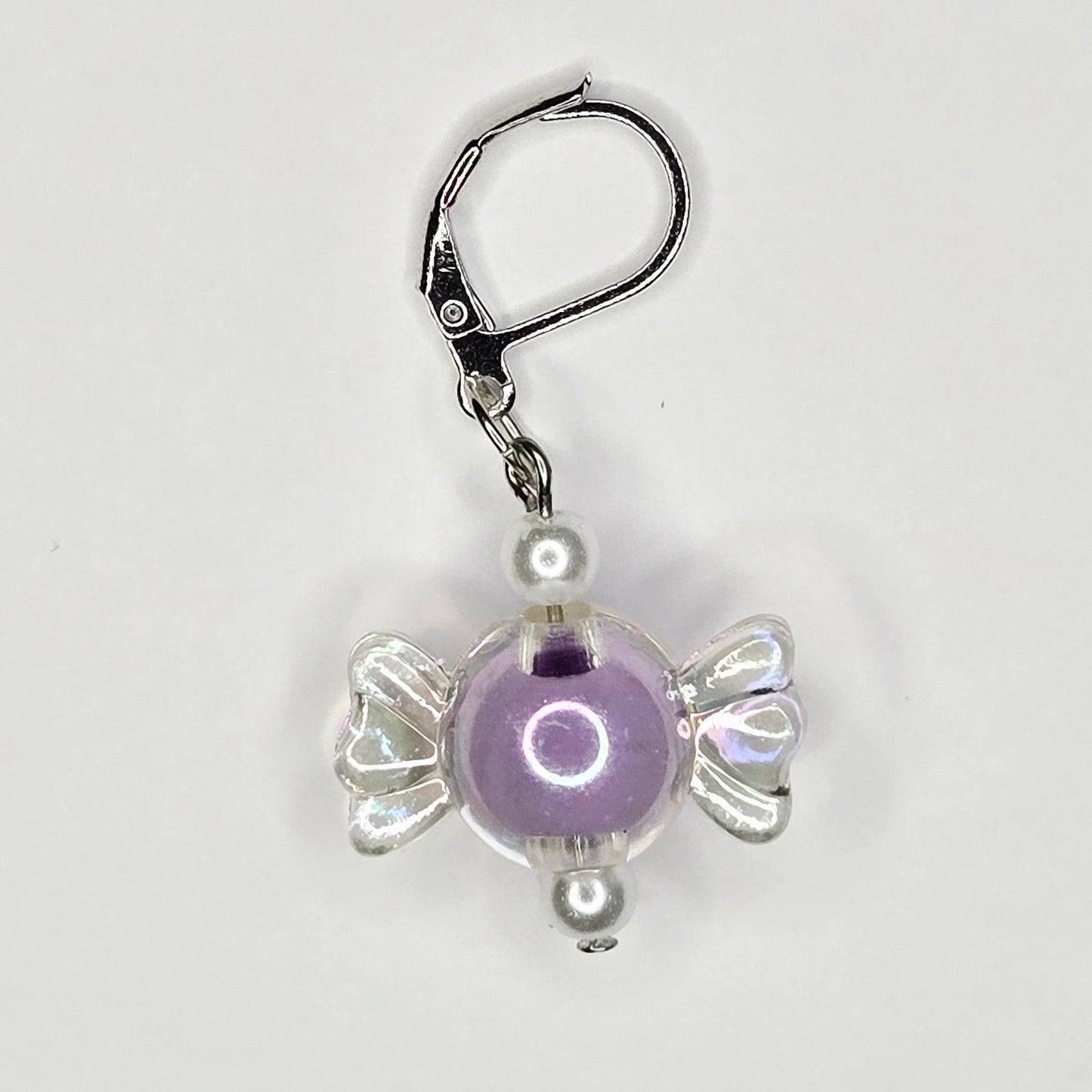 Single Stitch Marker - Wrapped Candy - Fob Charm - Pearl Colorful