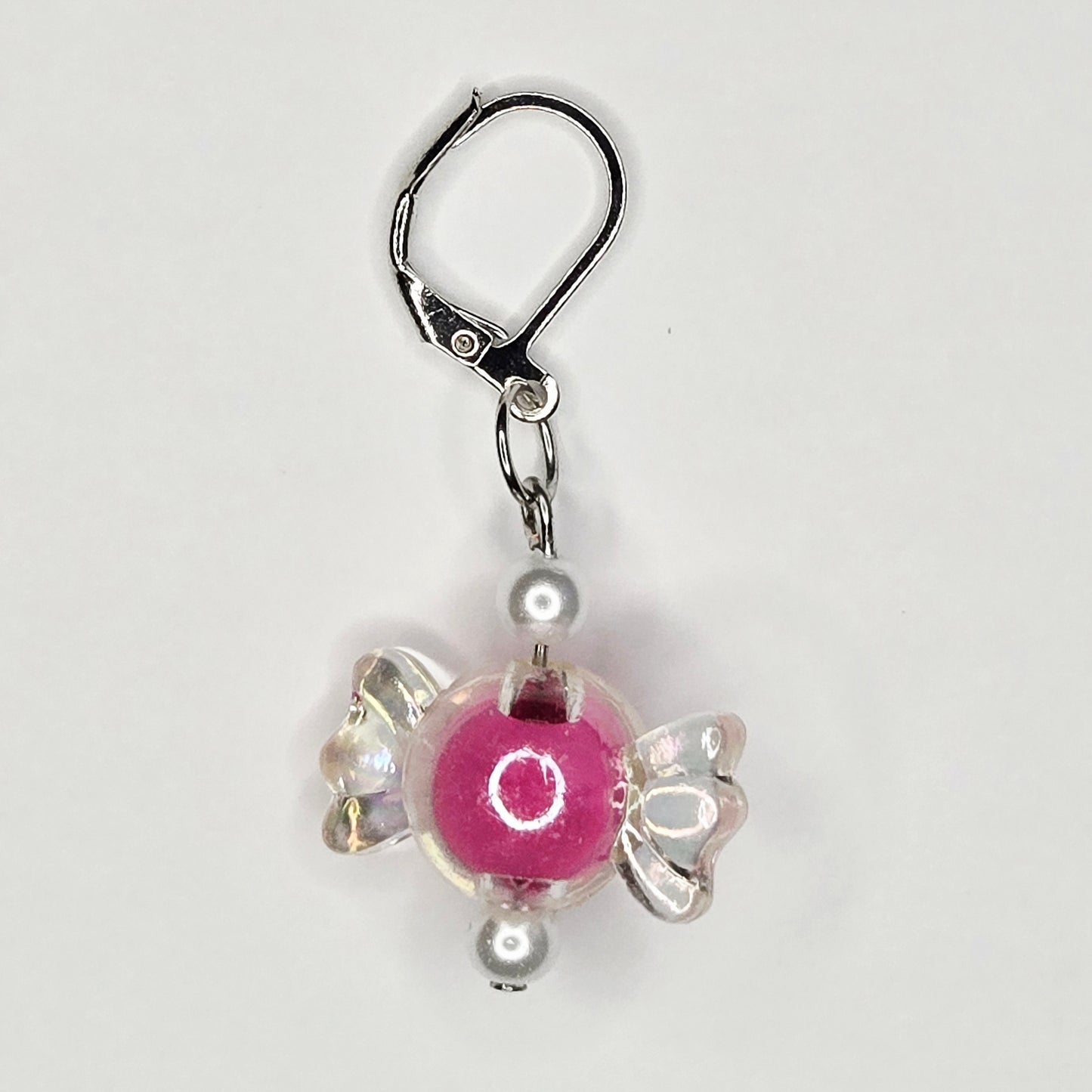 Single Stitch Marker - Wrapped Candy - Fob Charm - Pearl Colorful