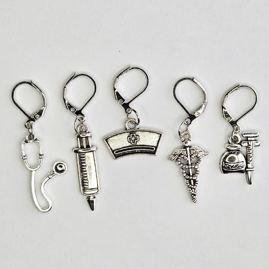 Stitch Markers - Medical Bundle - Fob Charm - Nurse Doctor Vet Medicine
