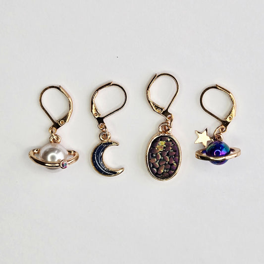 Stitch Markers - Galactic Bundle - Fob Charm - Planet Moon Galaxy Space