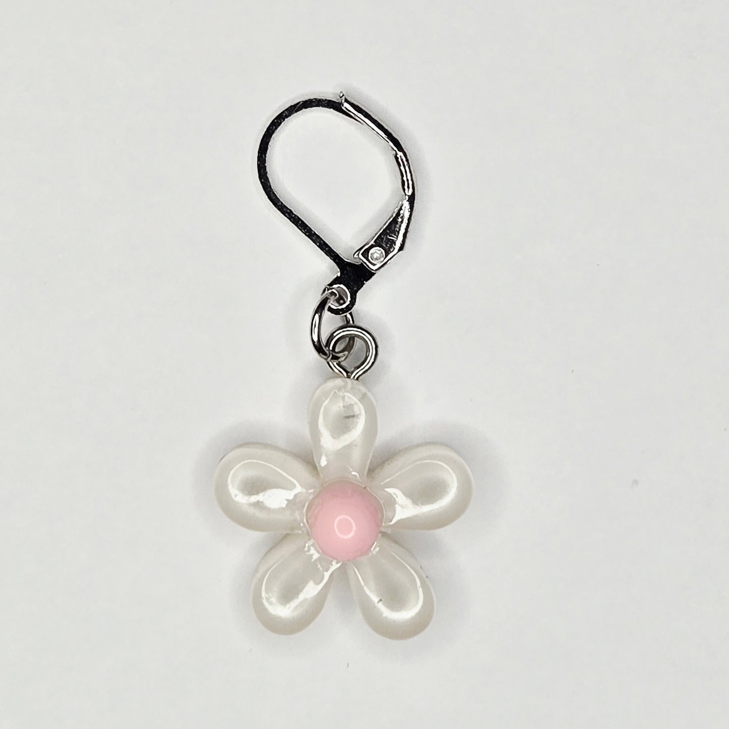 Single Stitch Marker - Flower - Fob Charm - Y2K Yellow White Pink