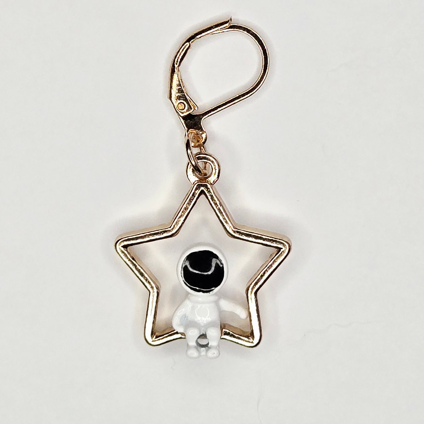 Single Stitch Marker - Space Astronaut - Fob Charm - Moon Star Celestial Galaxy