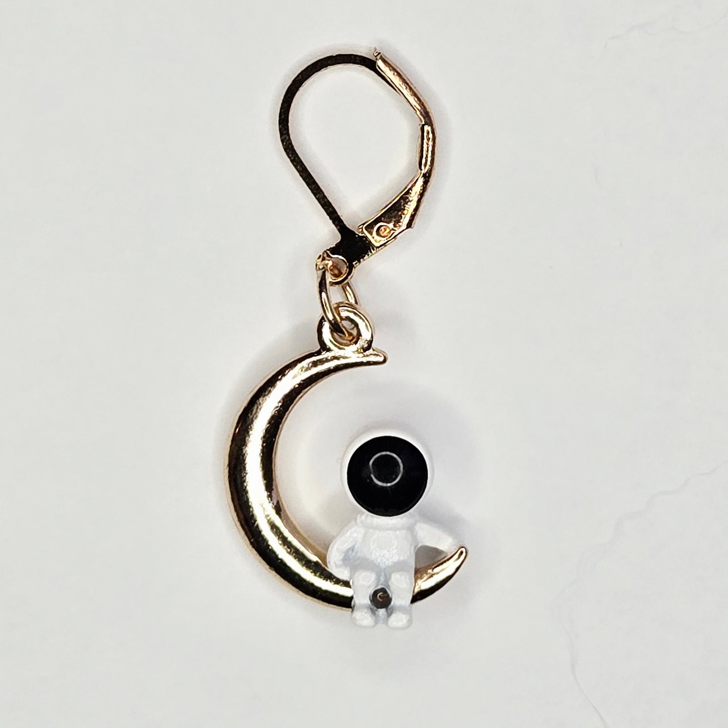 Single Stitch Marker - Space Astronaut - Fob Charm - Moon Star Celestial Galaxy