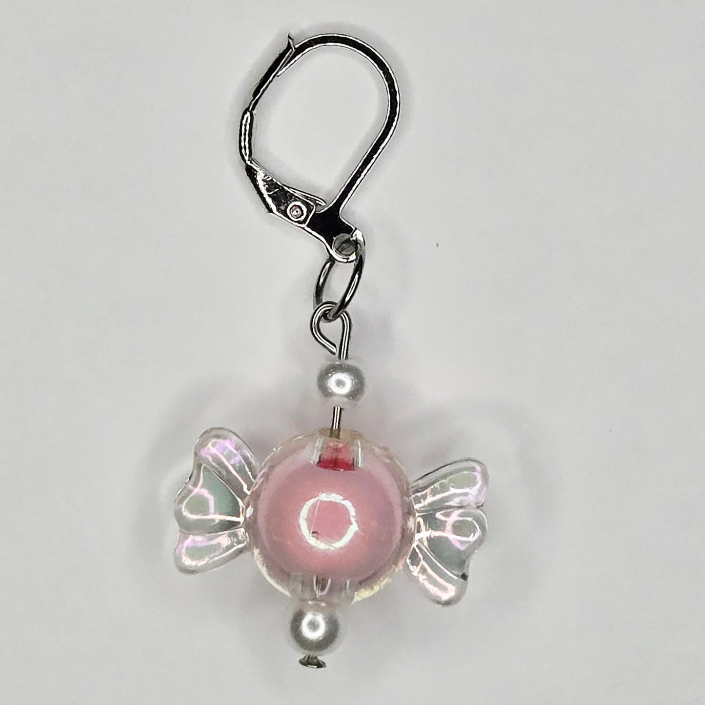 Single Stitch Marker - Wrapped Candy - Fob Charm - Pearl Colorful