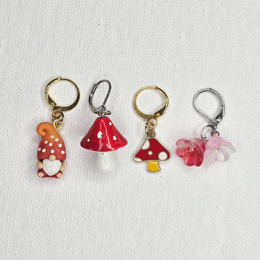Stitch Markers - Red Cottage Core Bundle