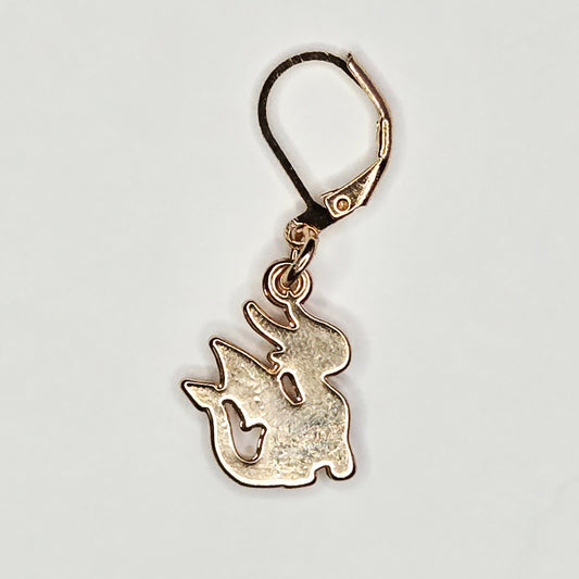 Single Stitch Marker - Golden Dragon - Fob Charm - Fantasy
